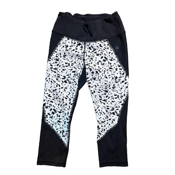 Athleta Stealth Black White Trucool Sculptek Perforated Crop Capri Legging SP - Picture 5 of 16